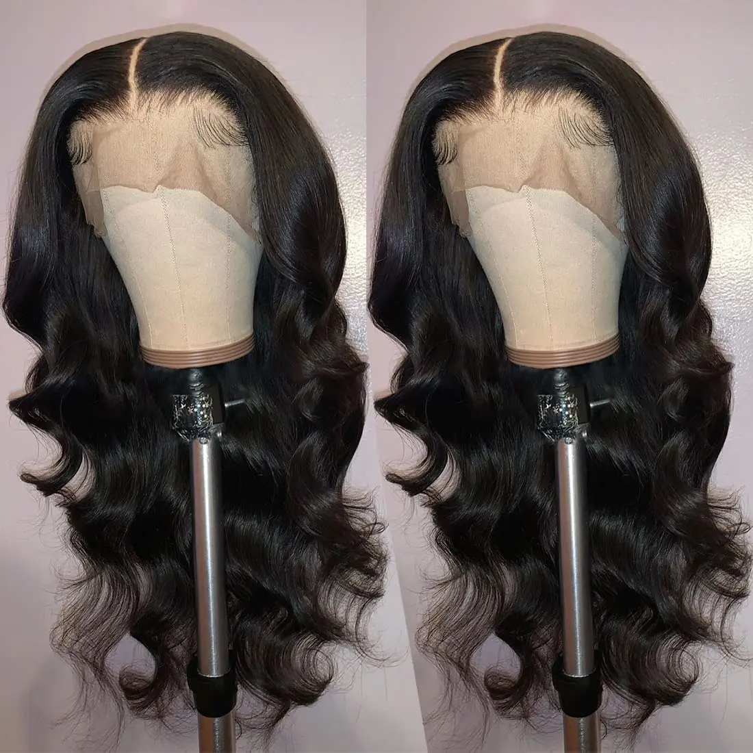 Rosabeauty 13X6 Transparent Body Wave Lace Frontal Wig 13X4 HD Front Human Hair 5X5 Glueless  Water Wave Wig 250 Density