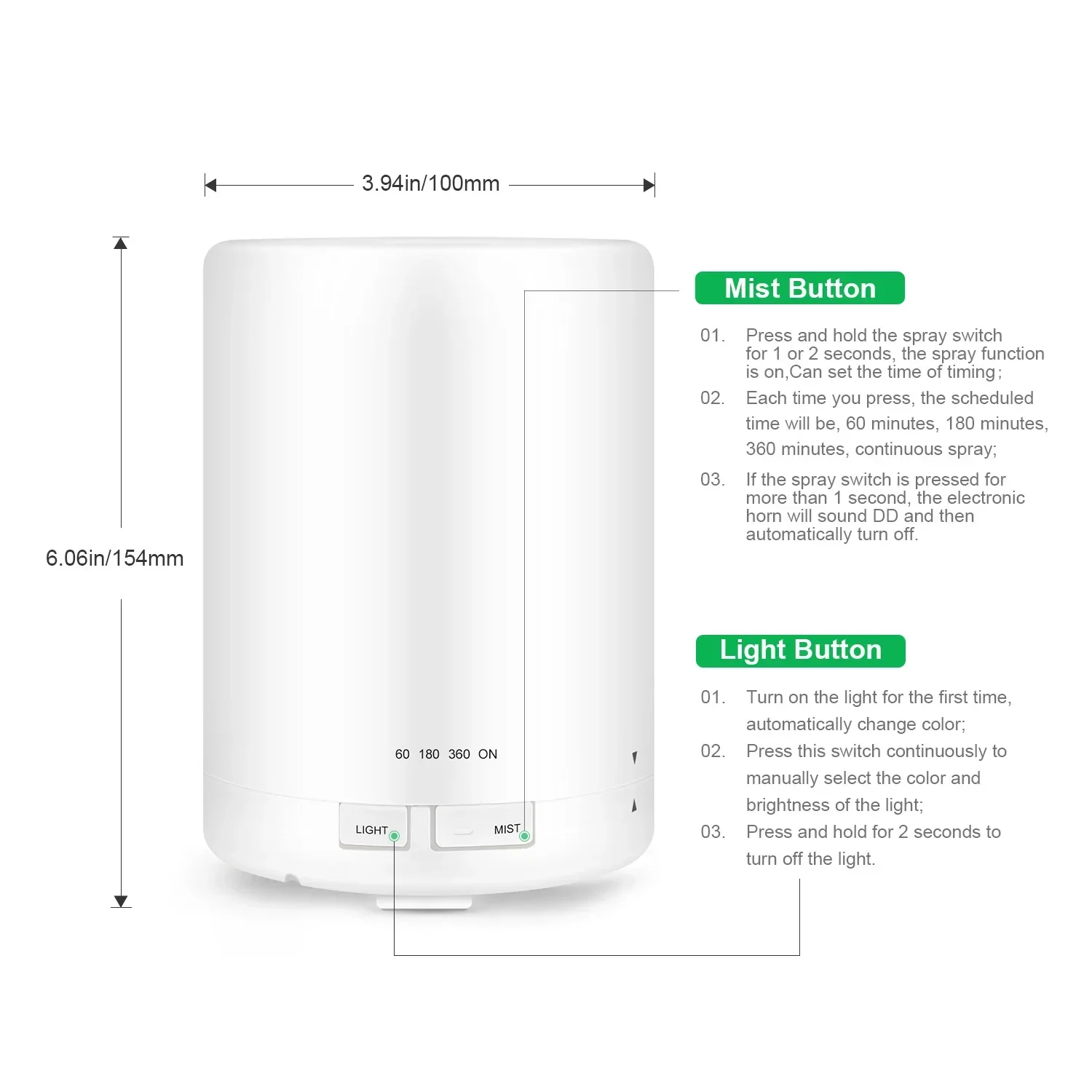 Diffuseur d'arômes à ultrasons, bouchon d'huile essentielle, lampe d'aromathérapie, humidificateur d'air silencieux, chambre et ménage, 300ml