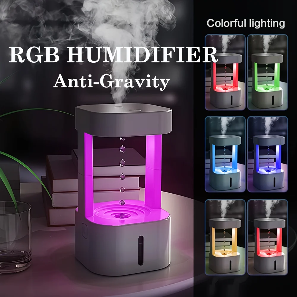 1pc, Cool Mist Humidifier, LED Night Light With Touch Switch,  Office Mood Lighting, Suitable For Bedroom, Living Room, Office,