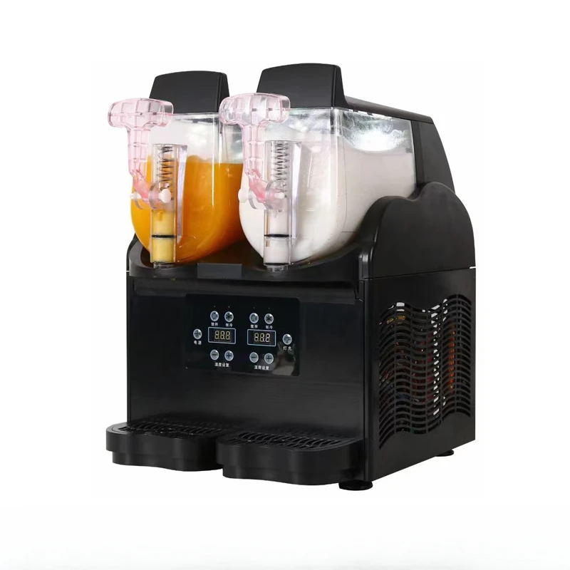 Double Tank 3L Commercial Slush Maker Cold Drink Slushie Machine Frozen Ice Slushy Snow Slusher Melting Granita Chiller Machine