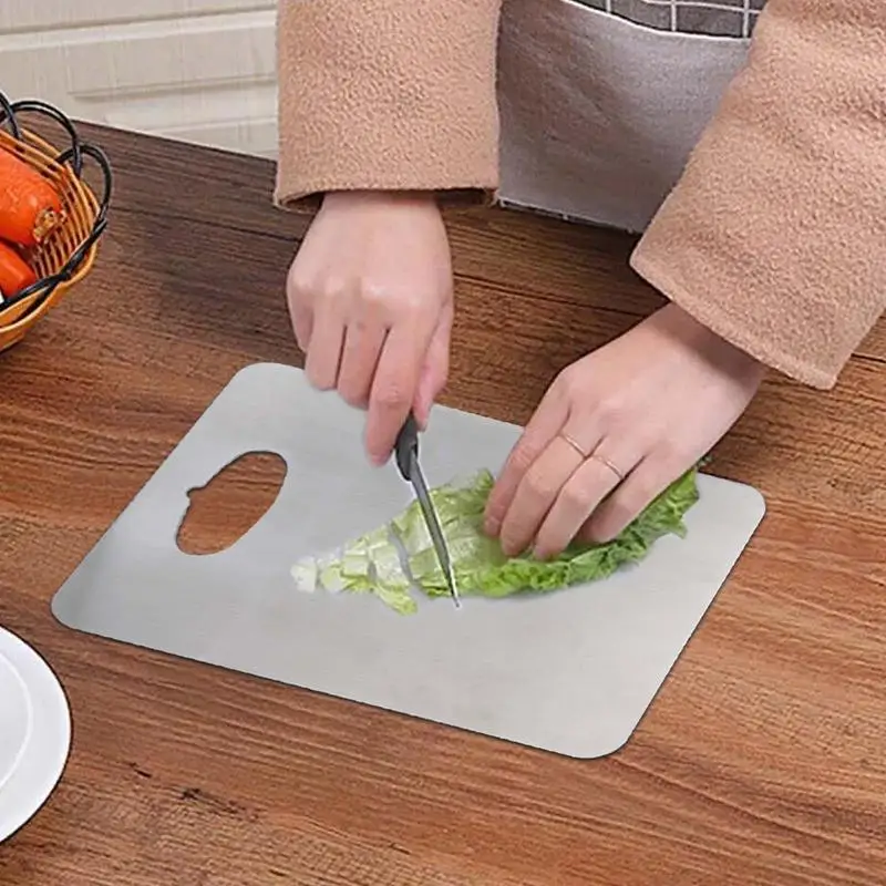 Cutting Board For Meat Reversible Stainless Steel Chopping Board Kitchen Tools Cutting Board For Home Apartment Farmhouse