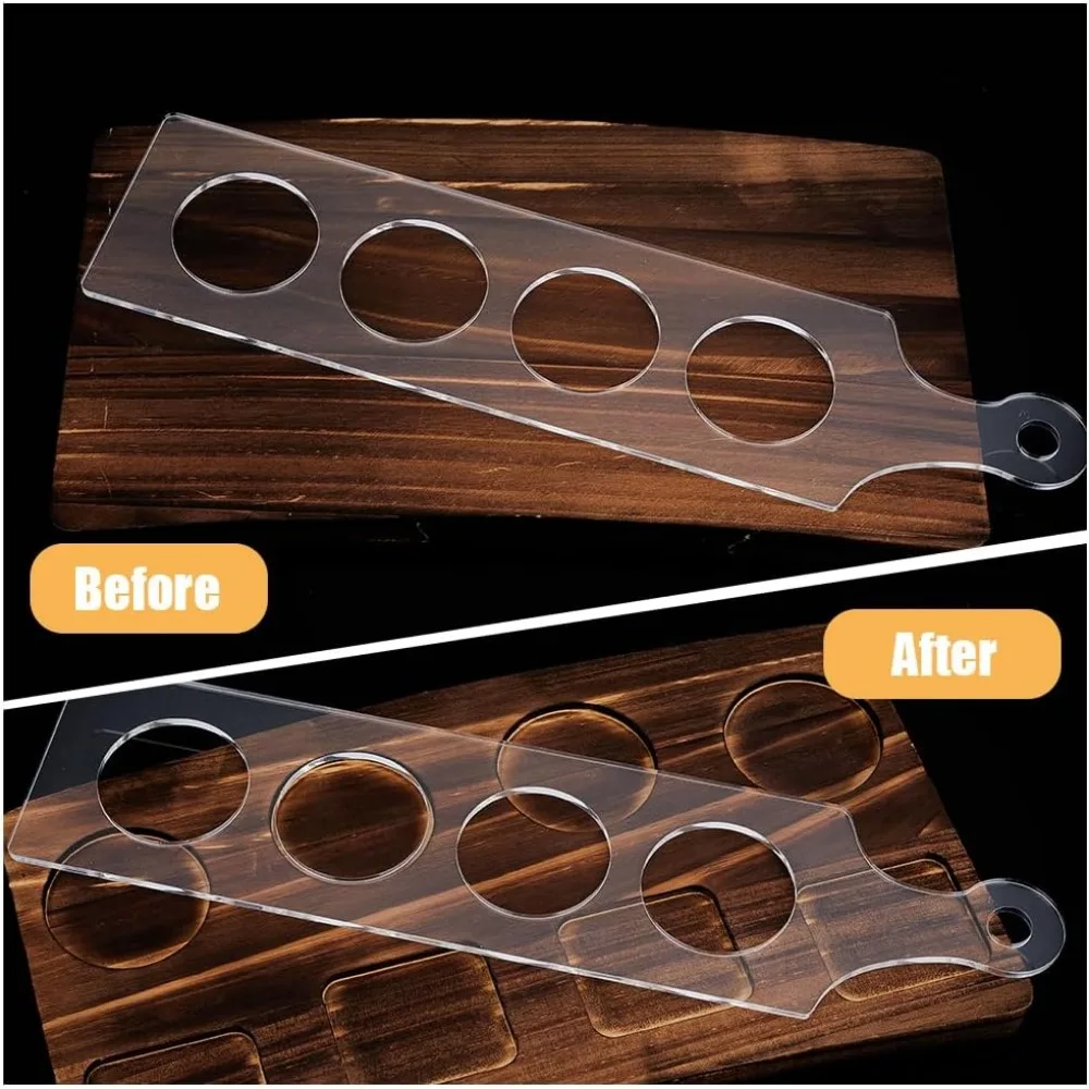 2Pcs Wine Flight Router Template Transparent Acrylic Templates Clear Flight Paddle Template Woodworking Router Template for Beer