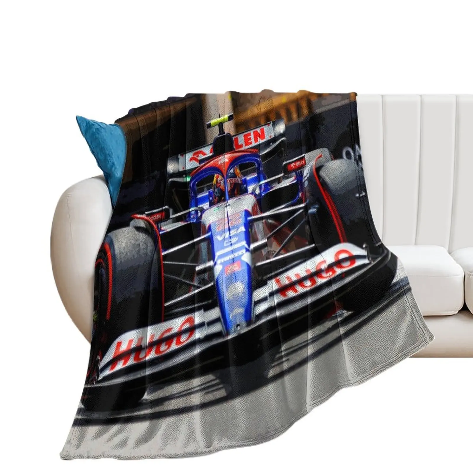 

Yuki Tsunoda racing his 2024 F1 car abstract Throw Blanket Bed Luxury Thicken christmas gifts Blankets