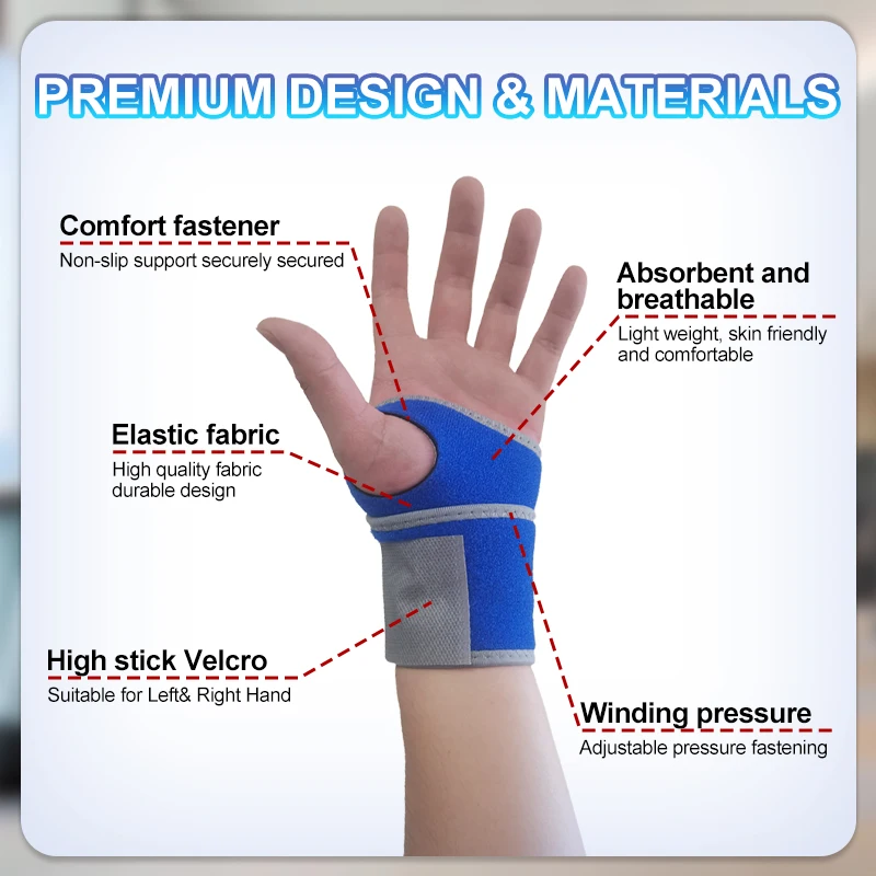 1PCS Adjustable Wrist Guard Lightweight Breathable And Non Stuffy Fixed Pressurization Wrist Protection Against Sprains Unisex