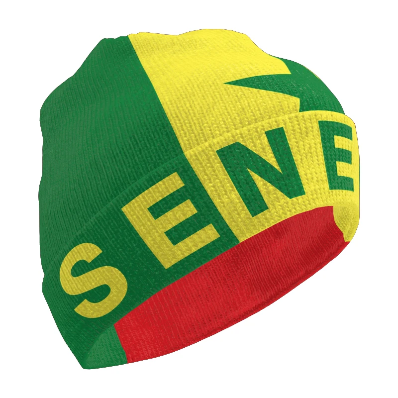 Senegal Knitted Hat Free Custom Name Winter Cold Pullover French Sen Flags Senegalese Republic Keep Warm Caps Sn Hip Hop Beanies