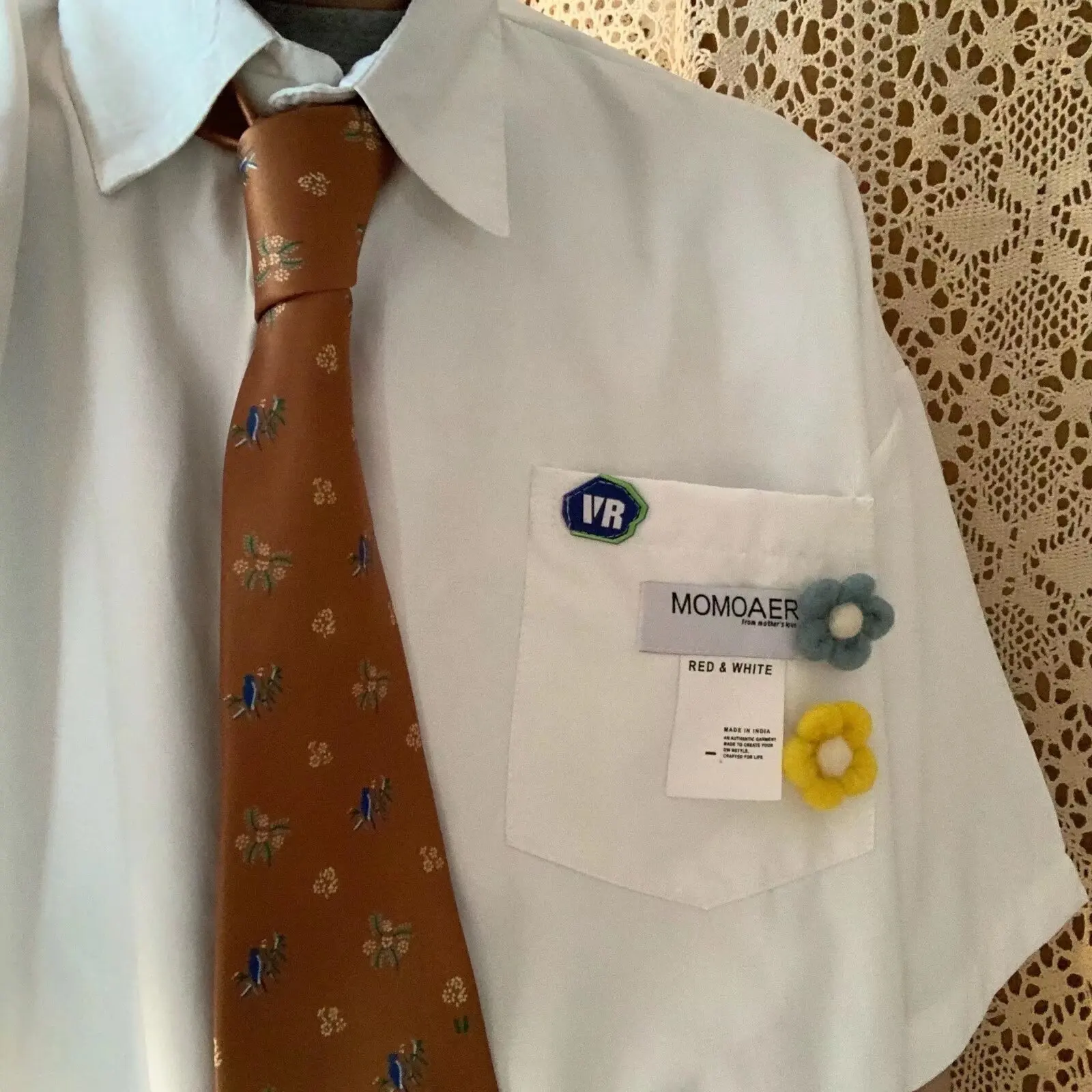 

Мужская свободная рубашка с цветочным принтом, короткий рукав, весенняя, больших размеров, в японском студенческом стиле, ретро, с галстуком, для пар, в стиле BF