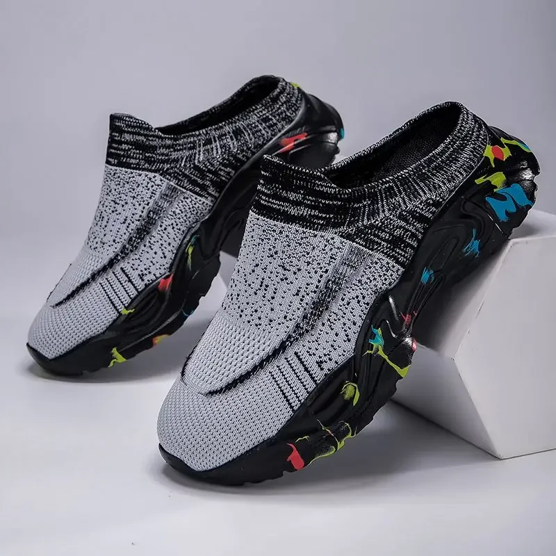 

Мужская обувь на половину платформы, уличные сабо, мужские тапочки высокого качества, модные стильные повседневные шлепанцы из ПВХ для взрослых, забавные шлепанцы из ЭВА