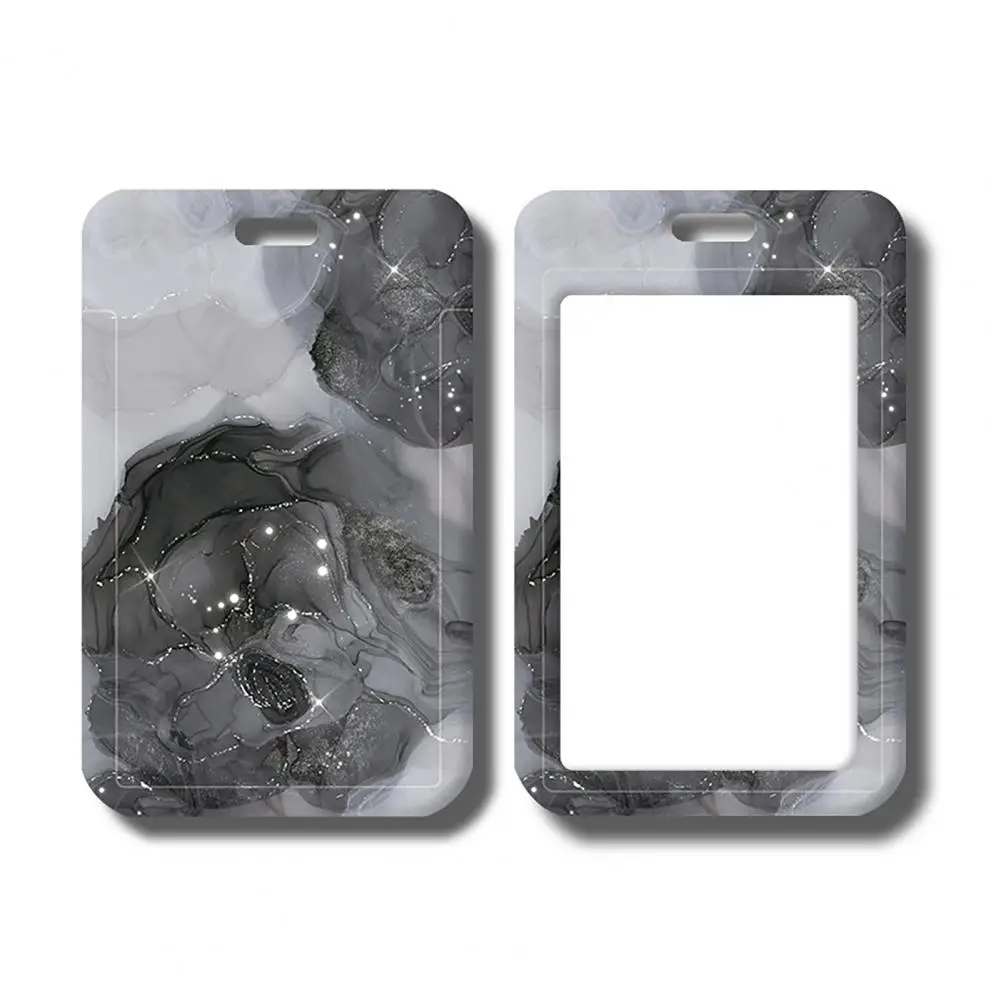 Retractable Badge Holder Id Badge Holder with Retractable Reel Exquisite Pattern Vertical Name Card Case Easy-to-use Employee Id