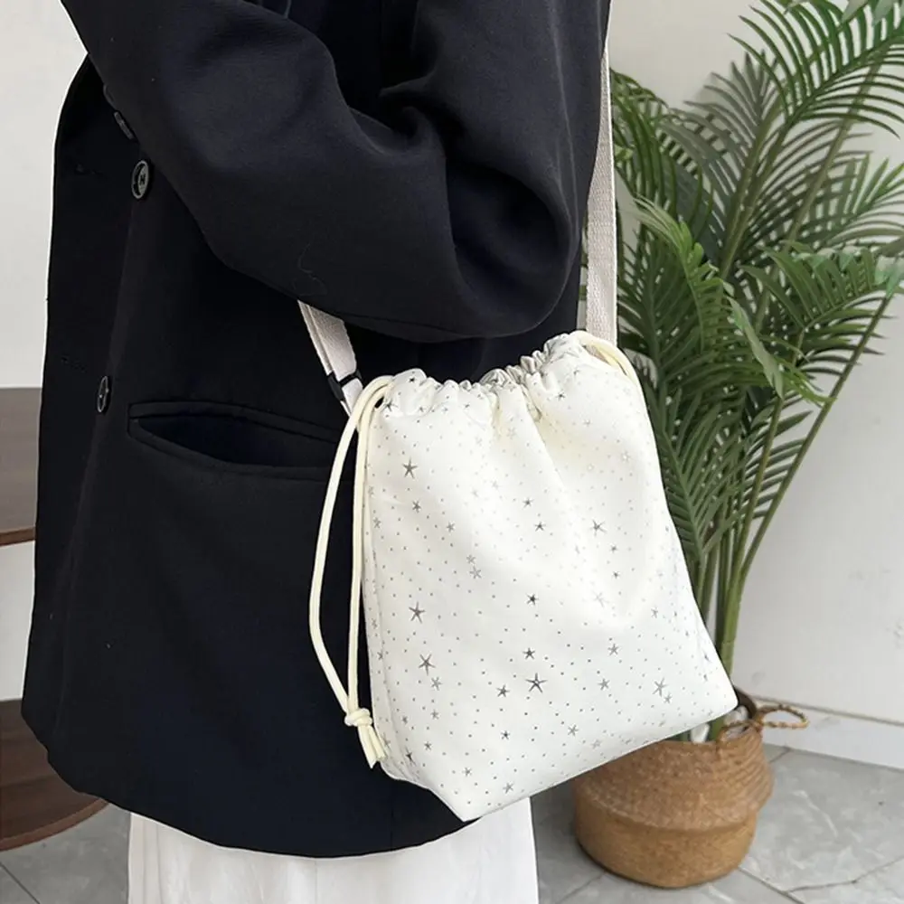 Durable Lightweight Drawstring Backpack Wear-resistant Waterproof Sport Gym Bag Star Pattern Drawstring Shoulder bag Outdoor