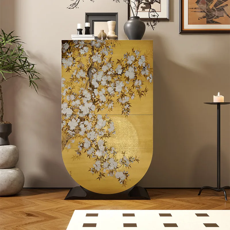 Medieval solid wood four-chest cabinet, entrance cabinet, dining side cabinet, bed and breakfast, living room, hotel integrated