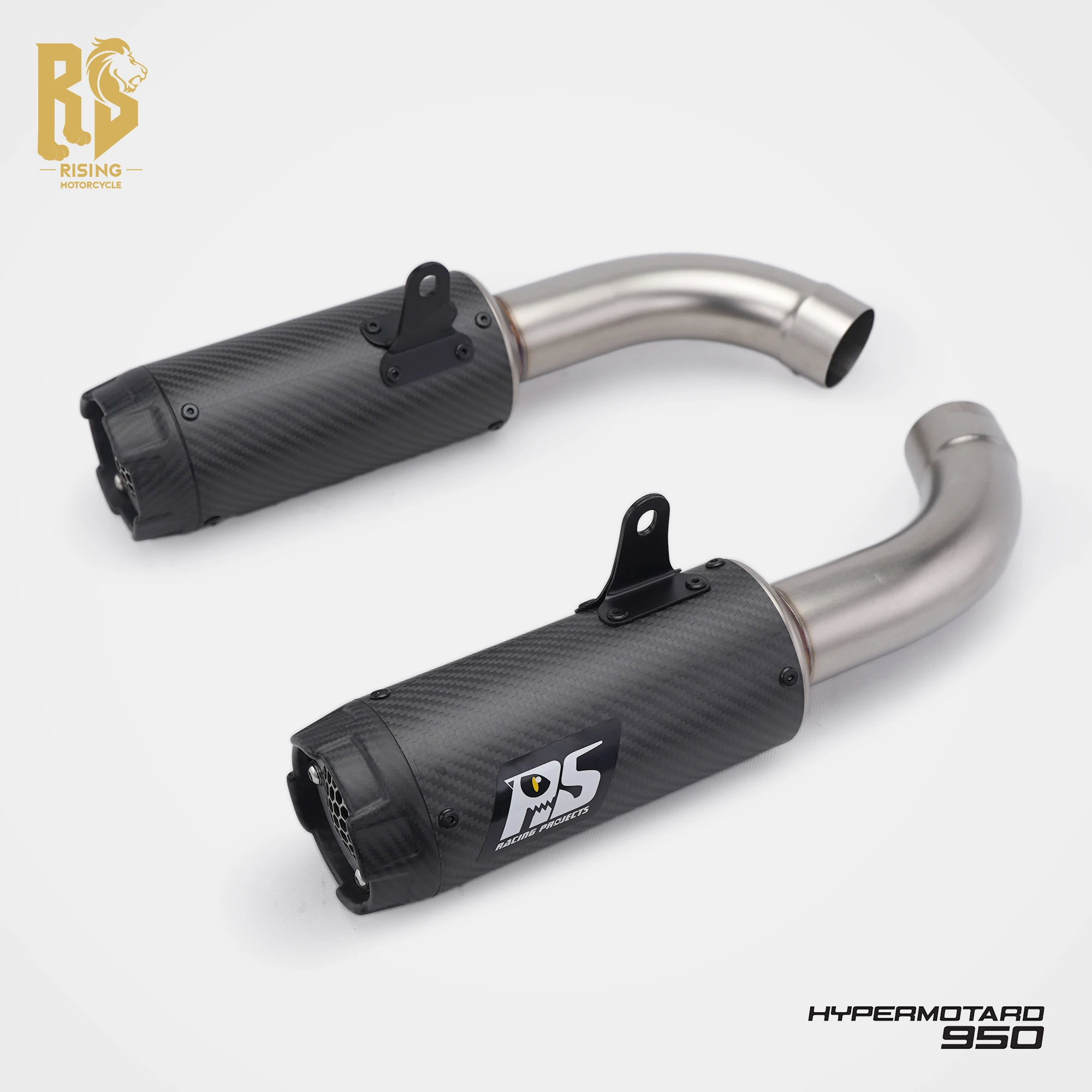 

RS Motorcycle Exhaust For Ducati HYPERMOTARD 950/950SP 19-2026 Double Outlet Mid Tail End Stainless Steel Connect Pipe Modified