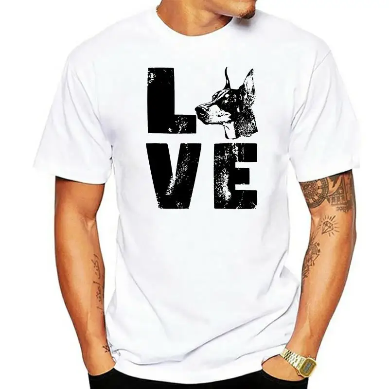 Dog Shirt Love Doberman Pinscher Shirt Dog Lovers Shirt K9  New Arrival Fashion Summer Casual Men Clothing Nerd T Shirts