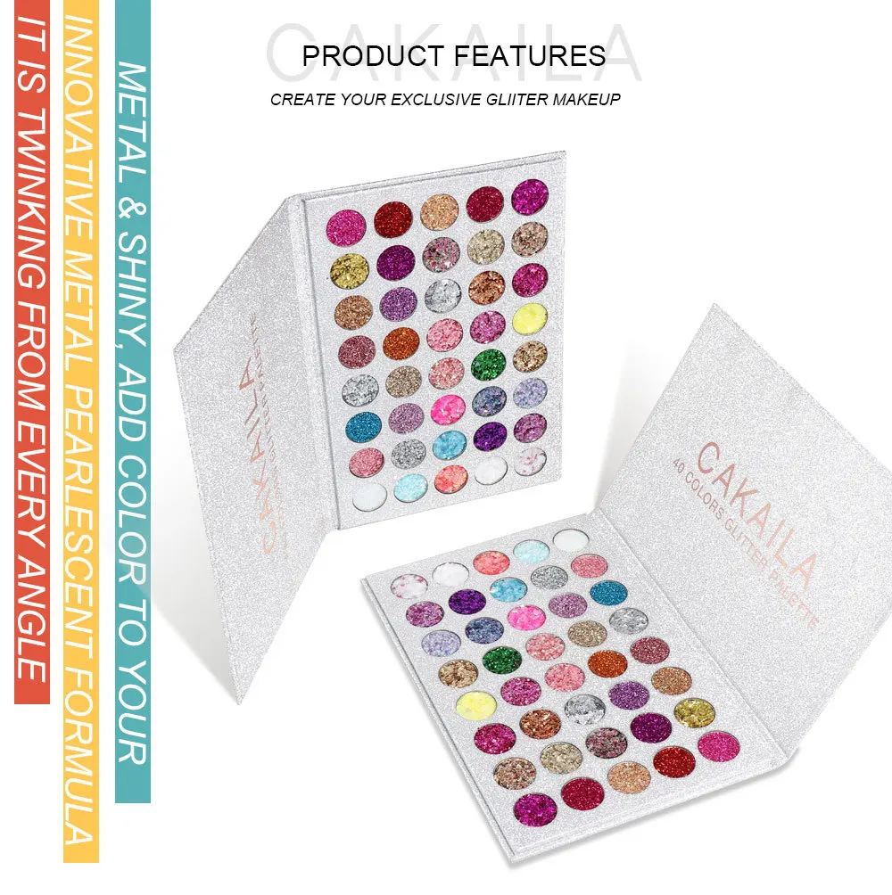 CAKAILA 40 Colors Eyeshadow Palette Makeup Smoky Lasting Waterproof Glitter Natural Shimmer Pigments Eye Shadow Pallet Cosmetics