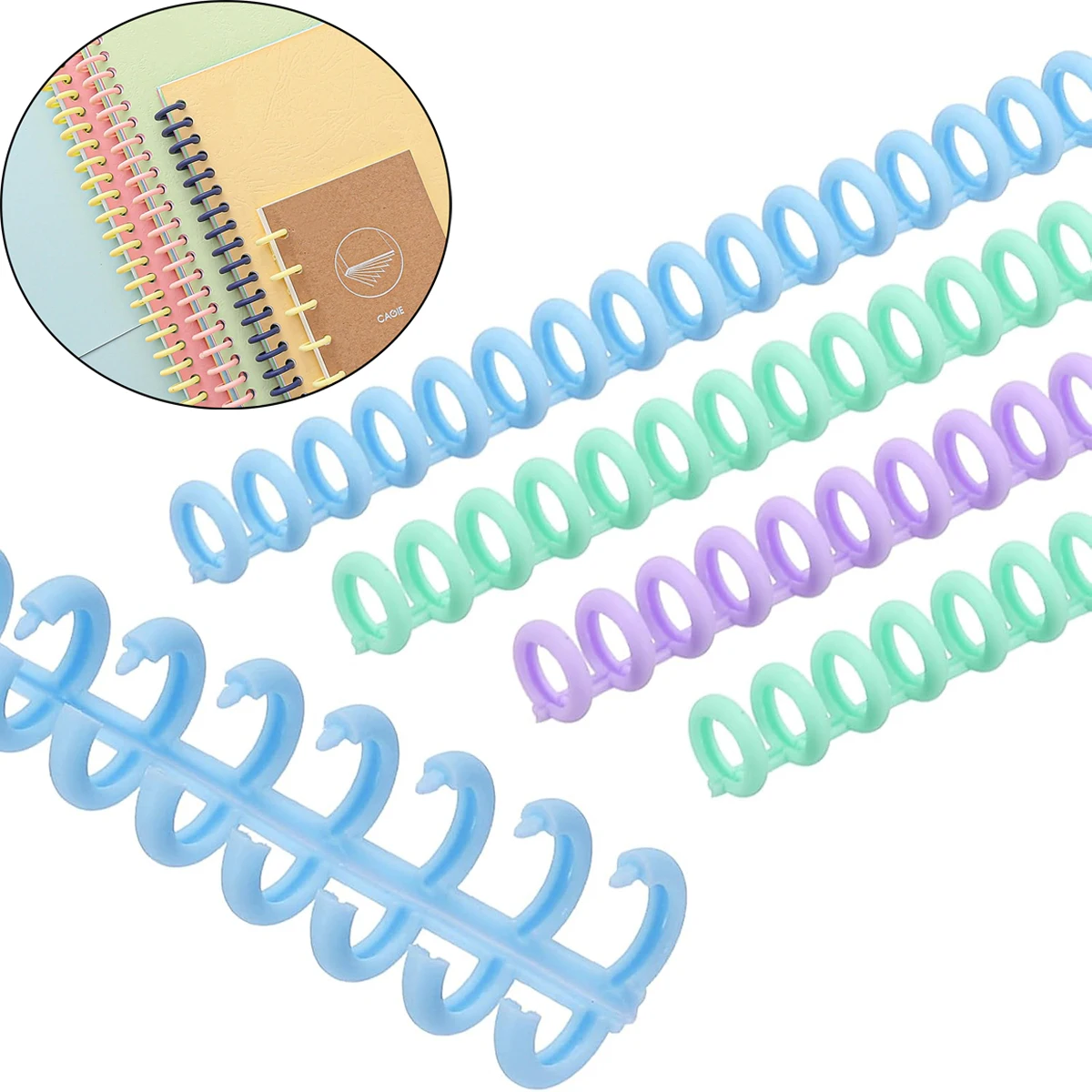 

5 шт. красочный пластиковый гребешок для переплета позвоночника — папка для книг с 30 кольцами для отчетов, школьных и офисных документов