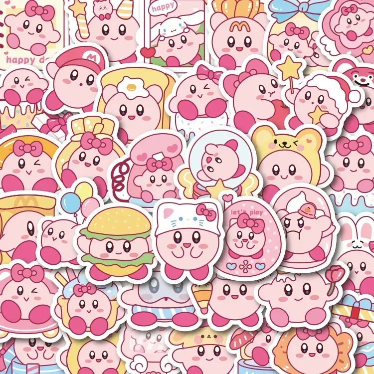 100 Stück Niedliche Kirby Anime Cartoon Aufkleber DIY Auto Motorrad Reisegepäck Gitarre Kühlschrank Laptop Graffiti Lustige Aufkleber Geschenk – Detail 2