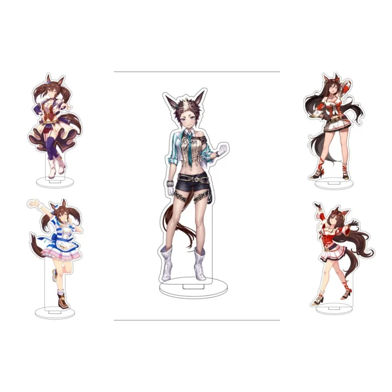 

Anime Pretty Derby Acrylic stand standing Cosplay Ornaments Taiki Shuttle Grass Wonder Mejiro Figure Stand Toy for gift 15cm