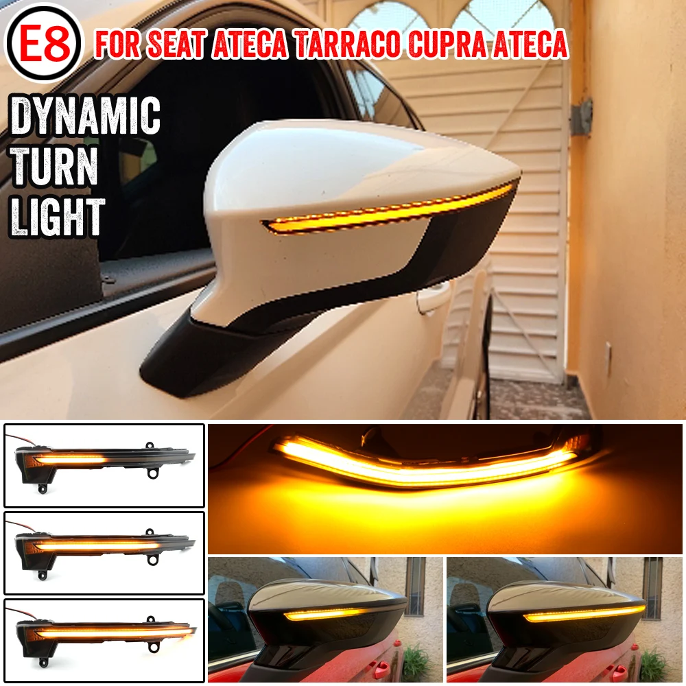 Dynamic LED Blinker Sequential Turn Light, Acessórios Indicadores para Seat Ateca Cupra 5D, FR Xcellence, 2016, 2017, 2018-2021, 2 peças