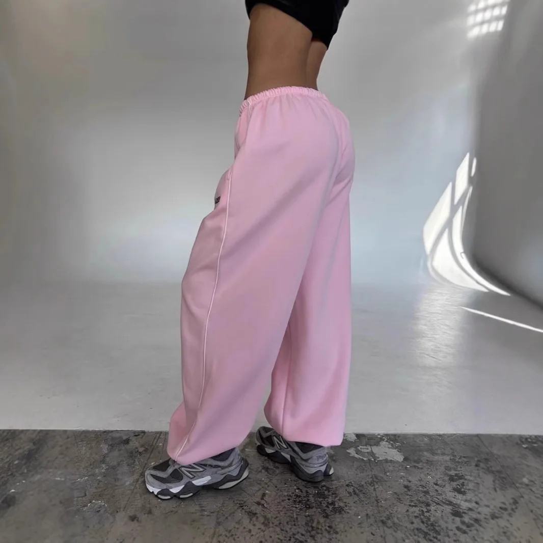 Pantalones de chándal holgados para mujer, pantalones deportivos de moda Harajuku para otoño e invierno, pantalones Vintage Y2k estéticos bordados