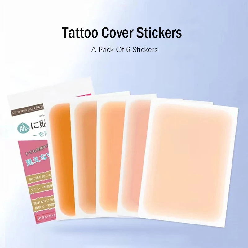6Pcs Waterproof Tattoo Conceal Tape Full Cover Flaw Cover Sticker for Body Arm