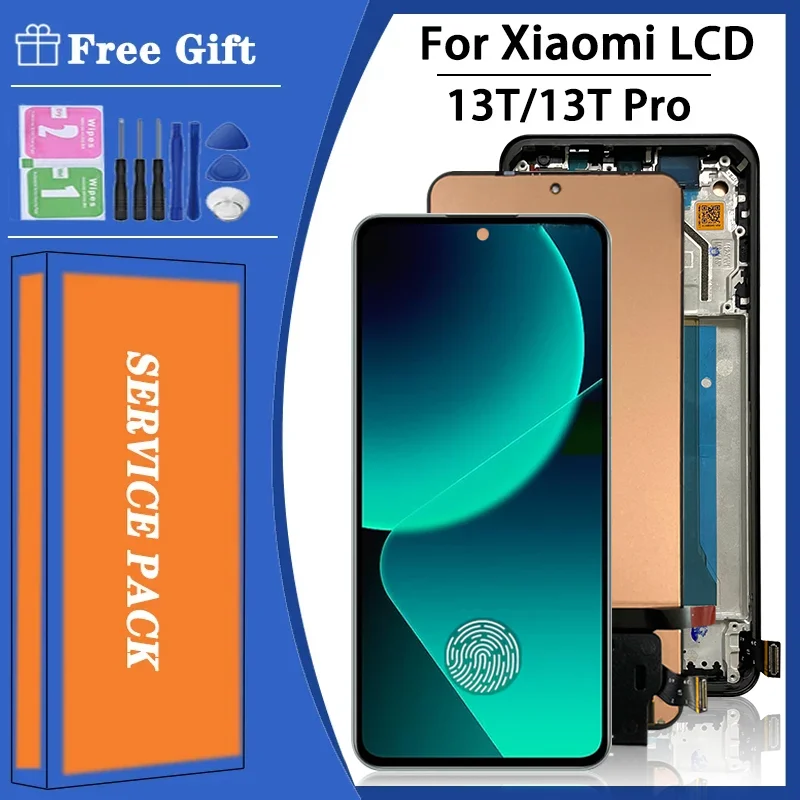 

6.67“AMOLED 144Hz For Xiaomi 13T LCD 2306EPN60G Display Touch Screen Digitizer Assembly For Mi 13T Pro 23078PND5G Display Frame