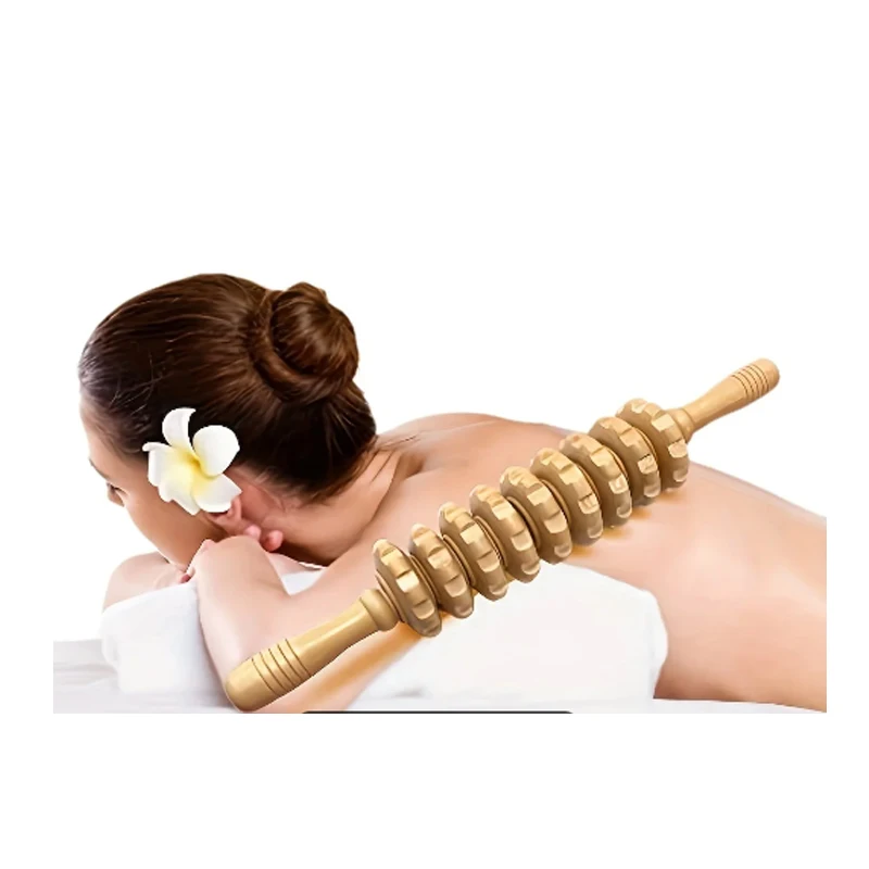 

1pcs Wooden Therapy Massager Roller Trigger Point Massager Stick for Fascia Cellulite Muscle & Abdomen Body, Muscle Belly Tool