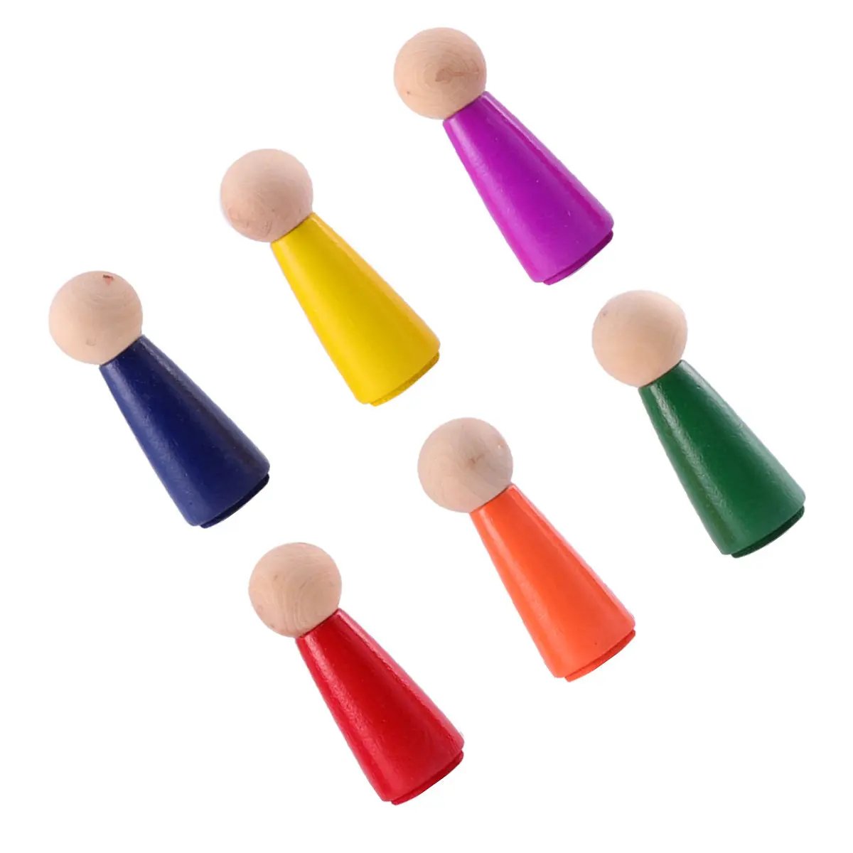 

Набор из 6 деревянных фигурок-пегов, натуральное цельное дерево, без запаха, безопасно для младенцев и малышей, ручная работа, декоративные элементы для детского творчества
