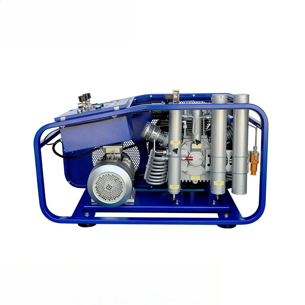 

FACTORY Portable Four Cylinder 200L/min 4500psi 300bar High Pressure Breathing air Compressor for Diving for Cylinder Filling