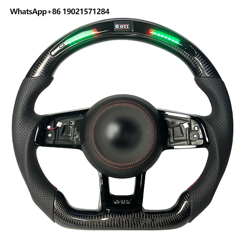 

Mk7 Mk8 gti Gtr Golf Carbon Fiber Light Emitting Diode Steering Wheel Scirocco Steering Wheel