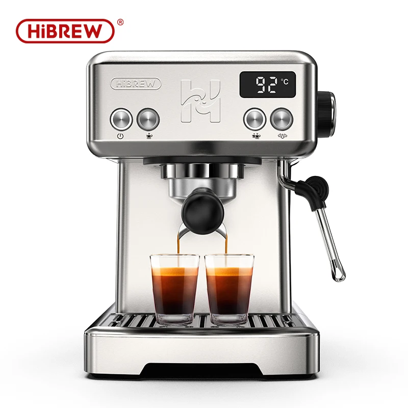 HiBREW H10 Espressomaschine mit Milchaufschäumer, Temperaturkontrolle, kompakter Barista-Kaffeebereiter für Espresso, Latte, Cappuccino