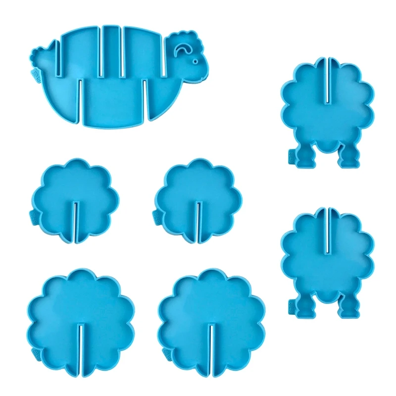 1Set Animal Sheep with Storage Rack UV Crystal Epoxy Mold Silicone Mould Drop shipping