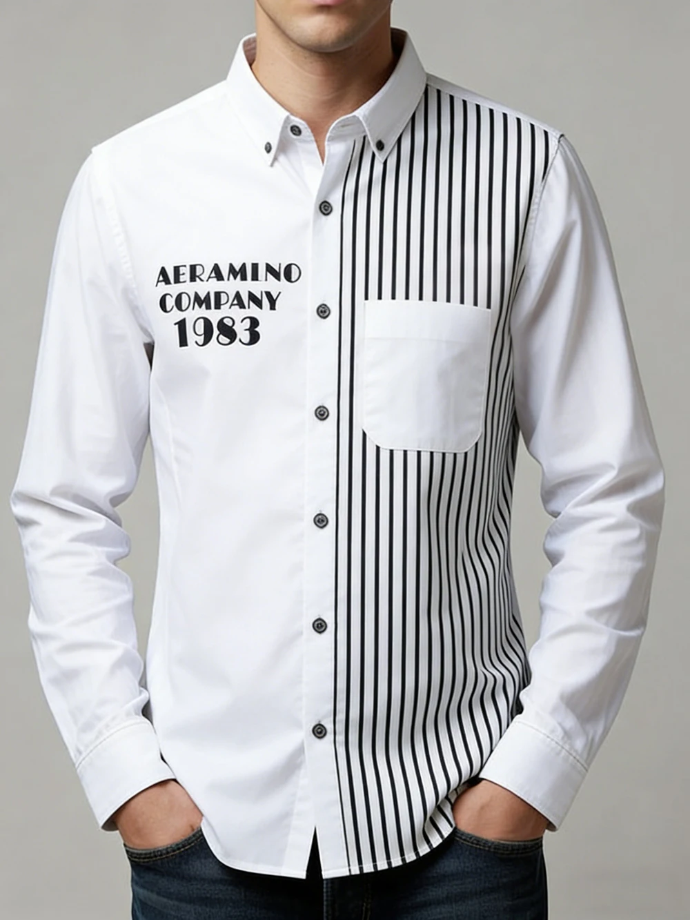 Men's New Long-Sleeved Shirt Colorful Striped Square High-Definition 3D Printed Shirt Hawaiian Outdoor Design Men's Clothing