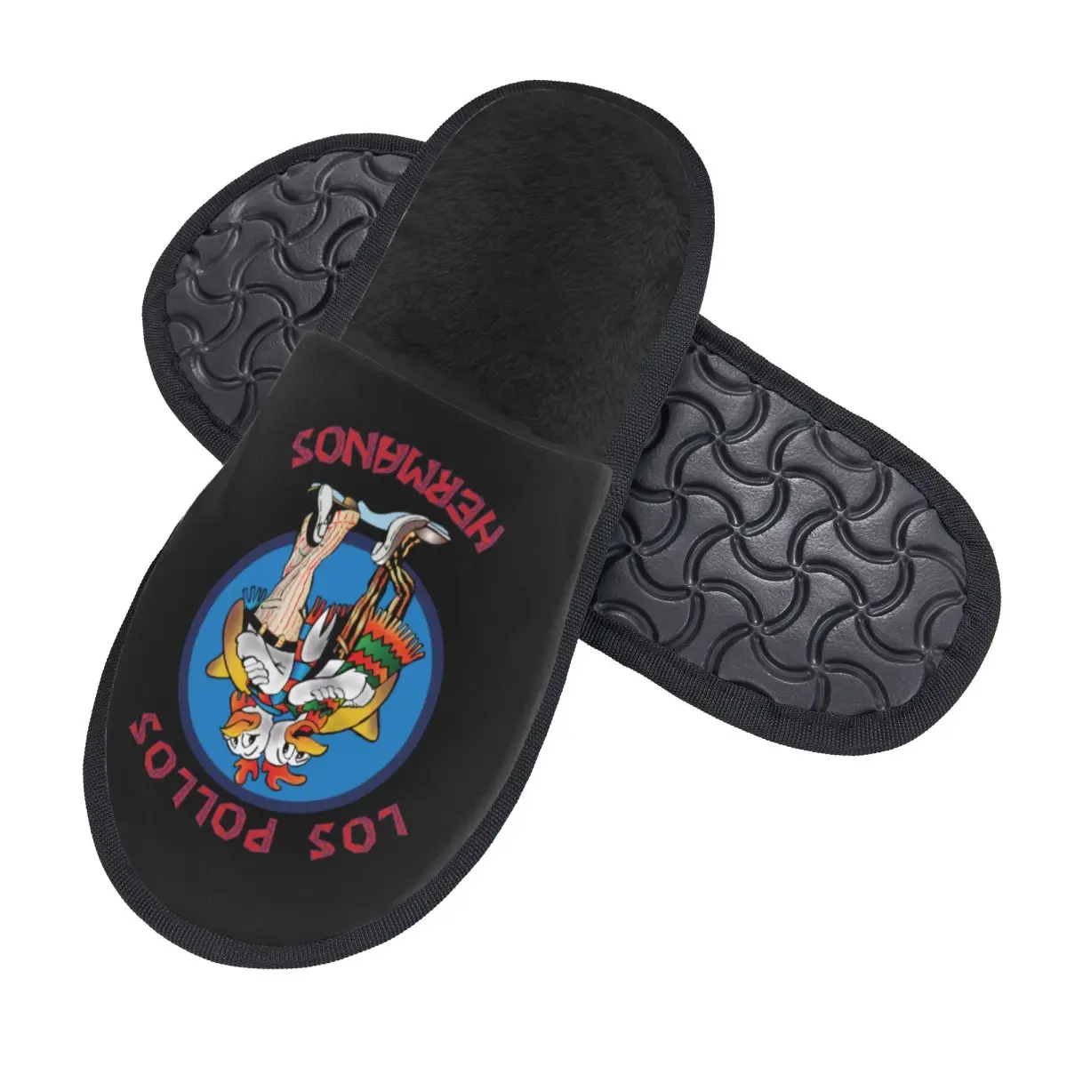 Custom Funny Los Pollos Hermanos Guest Slippers for Hotel Women Breaking Bad House Slipper