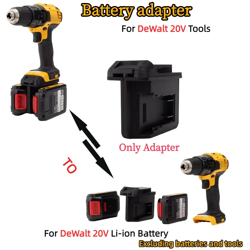 2-in-1 Adapter for DeWalt 20V Li-ion Battery for DeWalt 20V Power Tools Dual Battery Converter Increase Working Hours