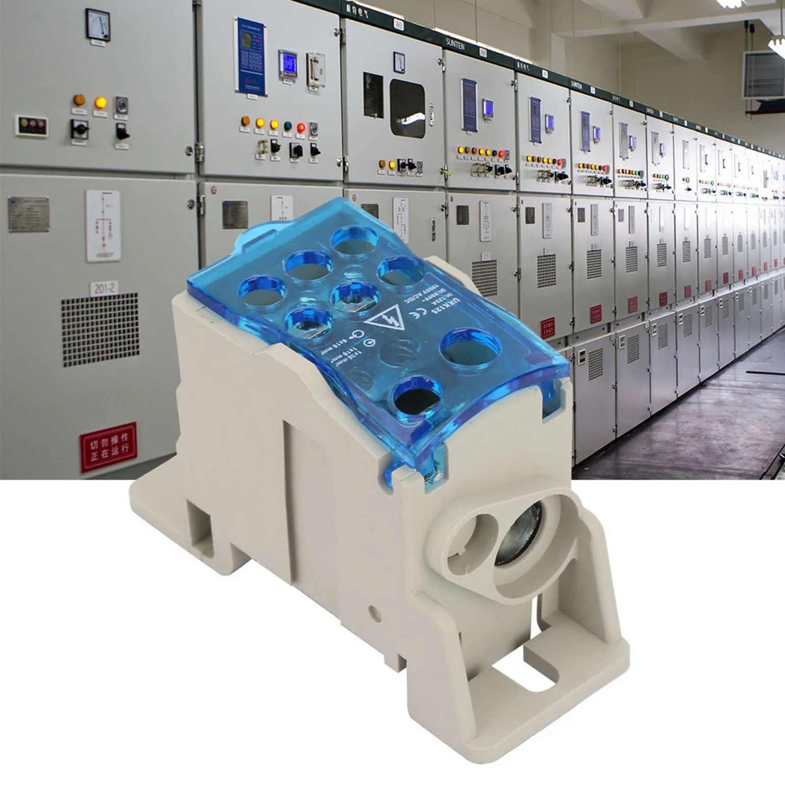 Din Rail Terminal Block Distribution Box Electric Wire Connector  Power Junction Box UKK-125A Block Distribution Box