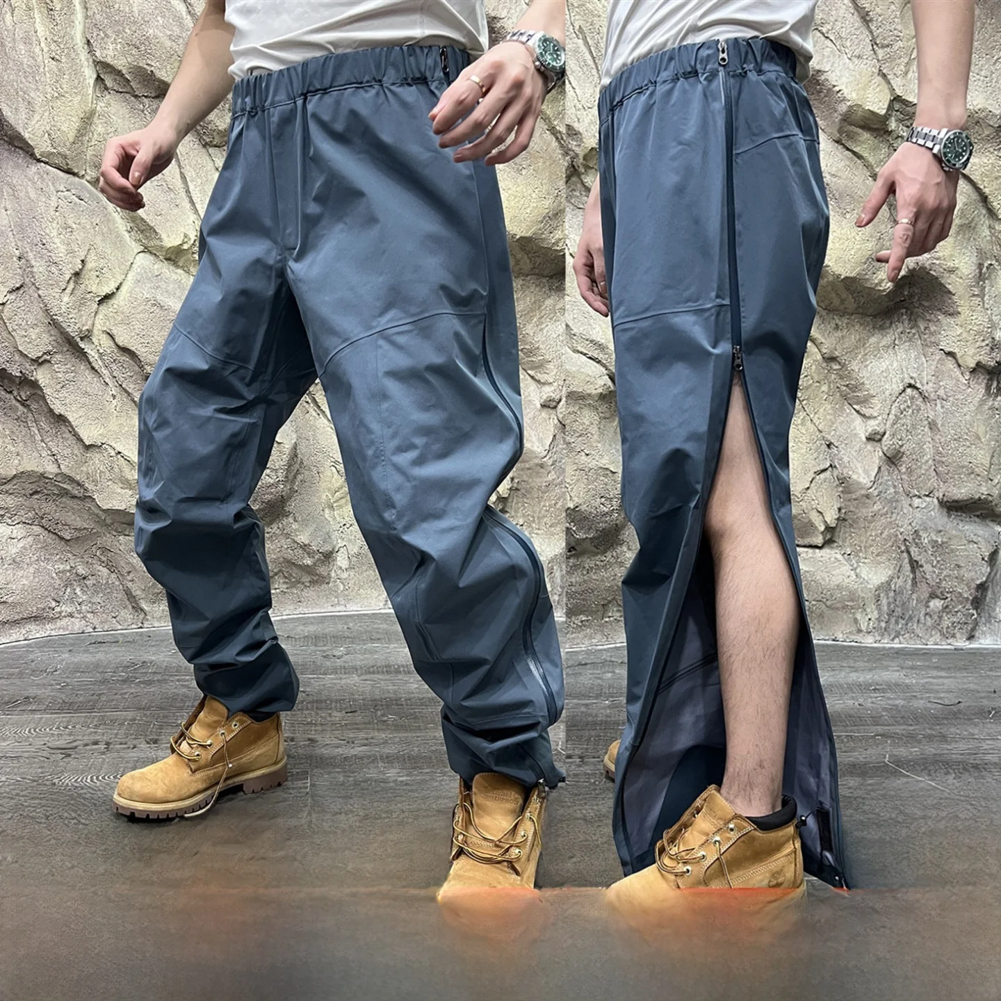 

Спортивные на открытом воздухе ветрозащитные походные брюки с полной молнией Hard ell All Pr Glue Новые осенние товары Мужские свободные прямые брюки...