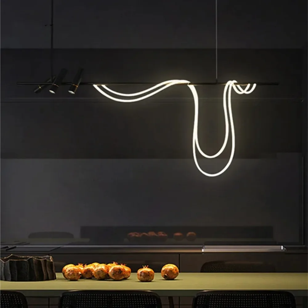 Imagem -03 - Nordic Mangueira Led Chandelier para Cozinha Sala de Jantar e Estar Centro Mesa Pingente Luzes Decoração de Casa Minimalista Suspensão