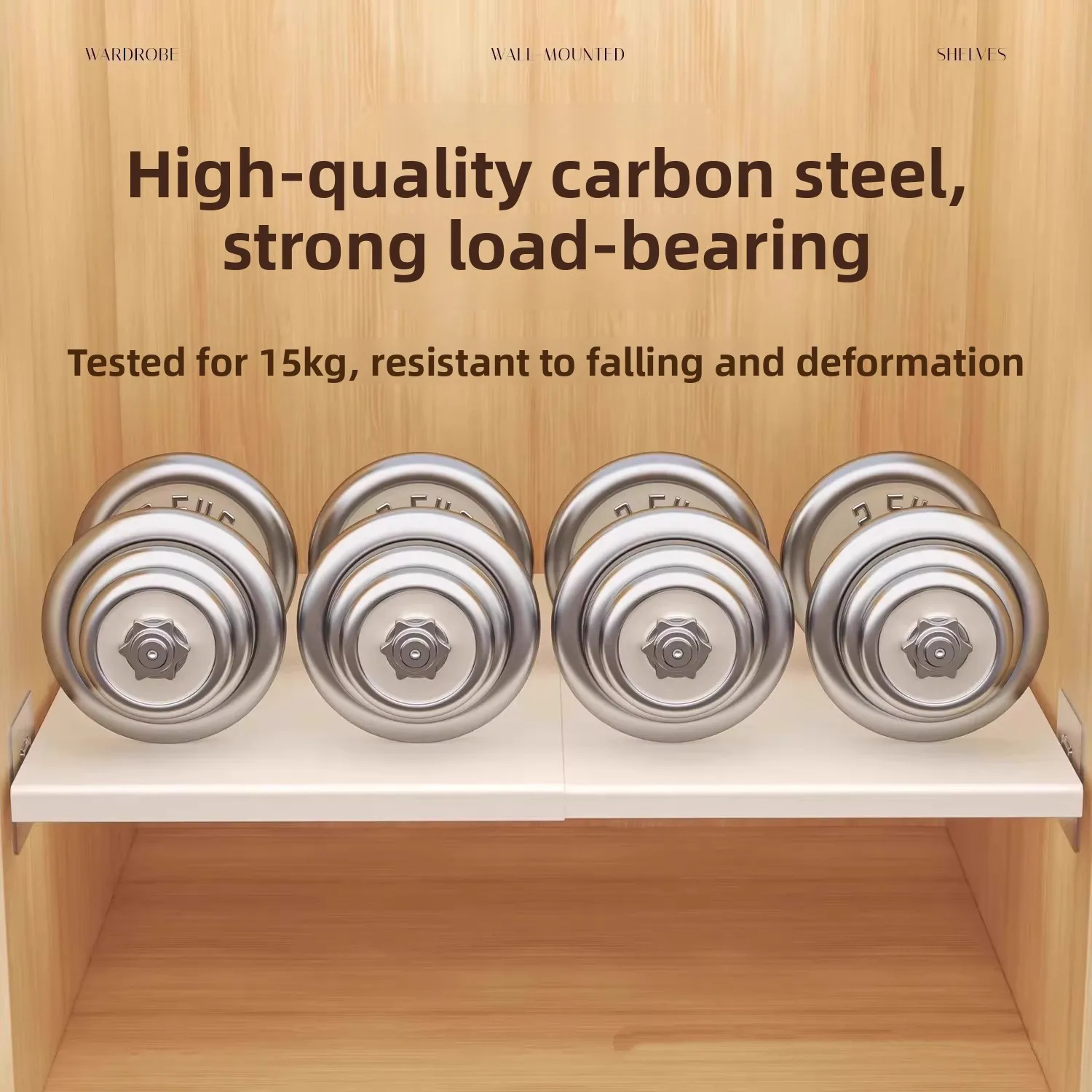 

Expandable Carbon Steel Closet Organizer No Drilling Multi-Layer Storage Rack Home Use Wardrobe Partition Simple Style