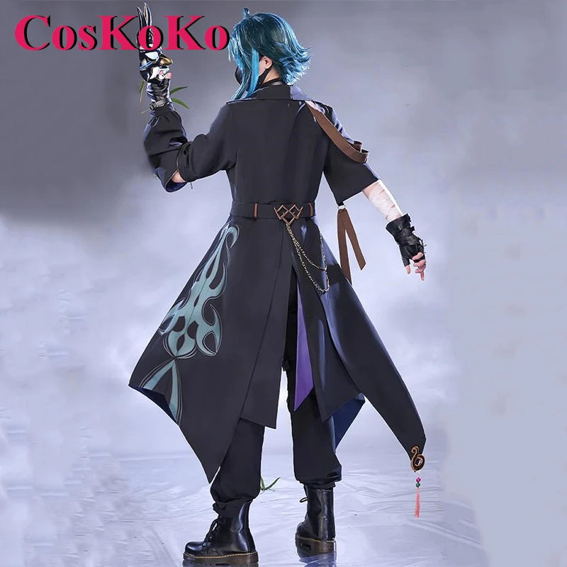 CosKocho Xiao Xiao Fantasia Cosplay, Game Genshin Impacto, Darkscream, Moda da Pele, Uniforme Bonito, Roupa de RPG de Halloween, Novo