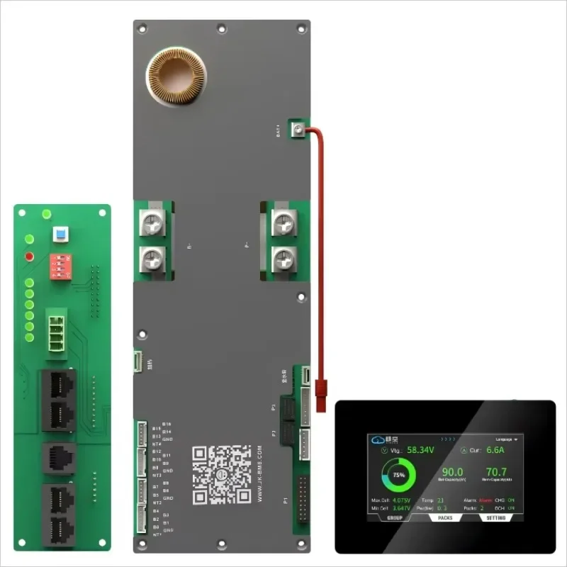 PB1A16S15P-V19 Smart Inverter BMS 16S 48V 150A 1A Active Balance LiFePO4 Battery Protection for Home Solar Energy Storage OEM