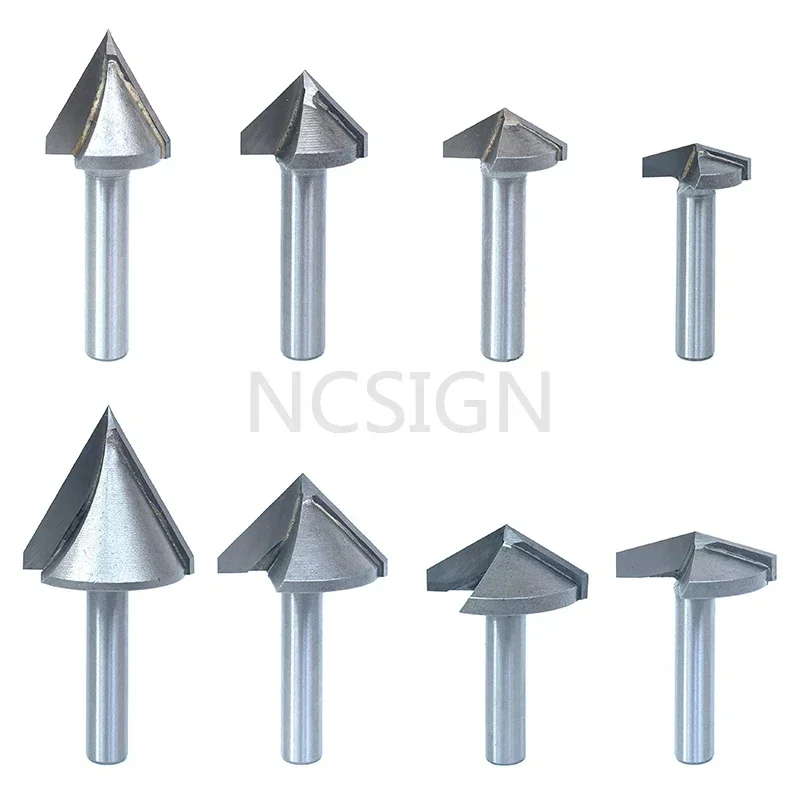 Shk 6/812.7mm em forma de v fresa para carpintaria cnc gravura entalho cortador 3d 60-150 graus liga cortador de aço de tungstênio