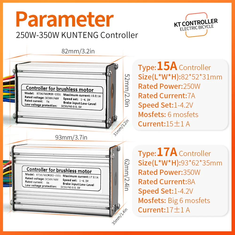 Electric Bicycle KT Ebike Controller 36V/48V 15A17A With LED 880 Display KT Ebike Accessories