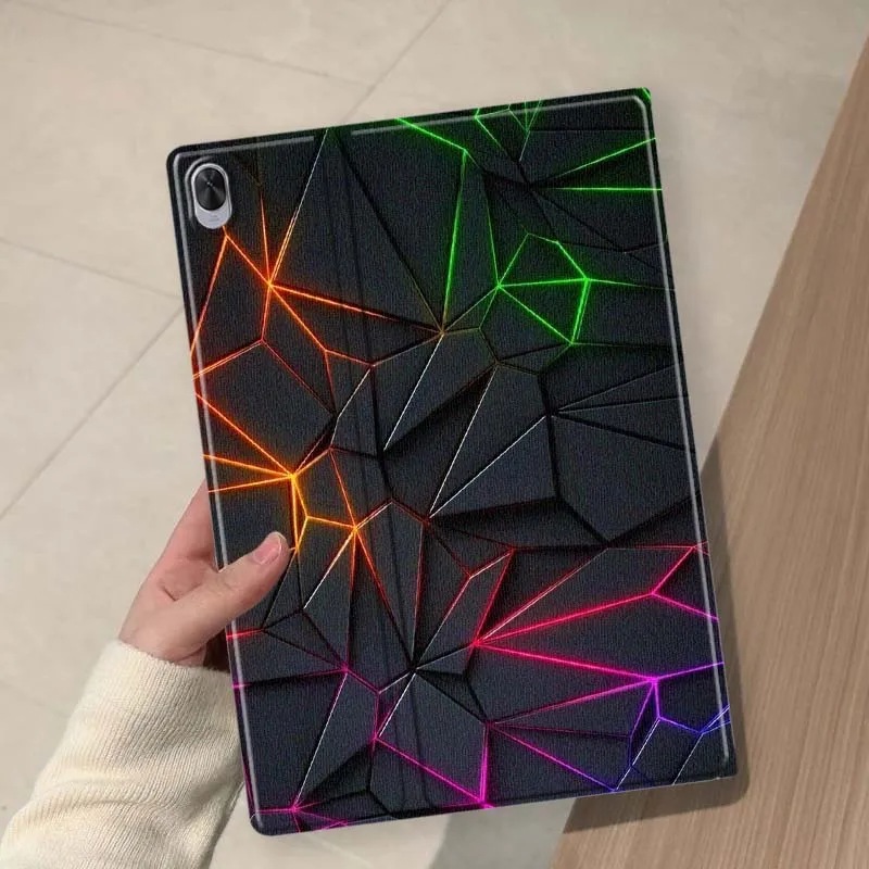 Geometric Neon Light Soft For Huawei MediaPad 11 M5 M6 ES Pro M5Lite Honor Pad V7 V8 X7 X8 X9 GT Pro Tab Tablet Case
