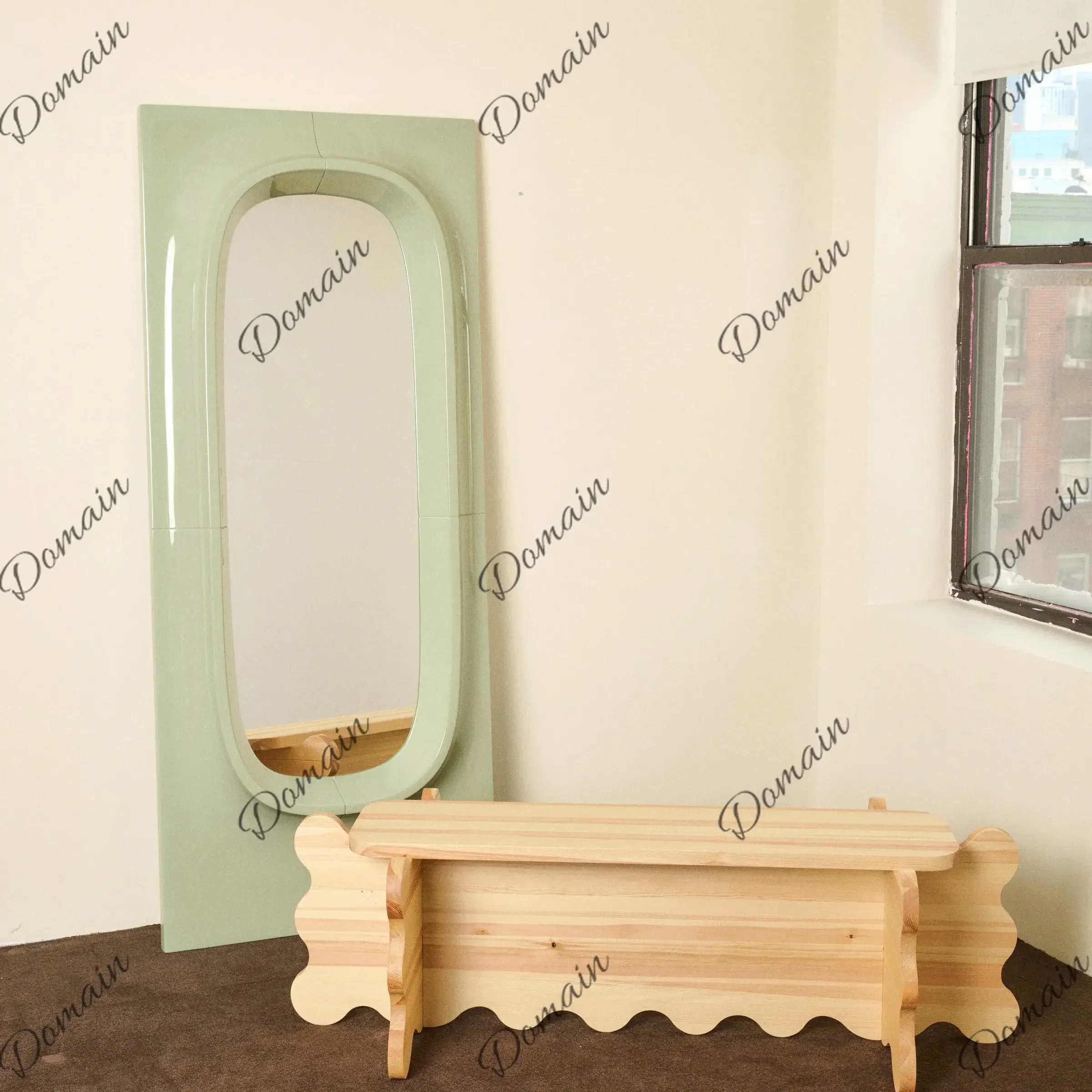 G K X46 Advanced Rectangular Floor Mirror High Definition Ultra-white Wall-mounted Dressing Mirror Household Bedroom Dressing Mi