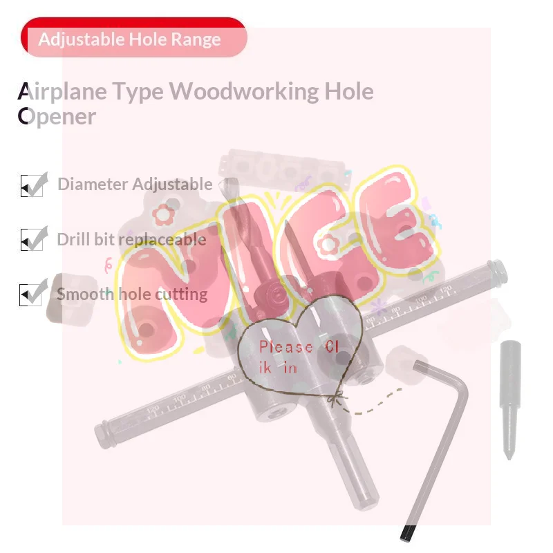 【BA】Circle  Adjustable Drill Bit 120/200/300mm Aircraft Type Wood Hole Drill Bits Saw Cutter Cordless Woodworking Tools