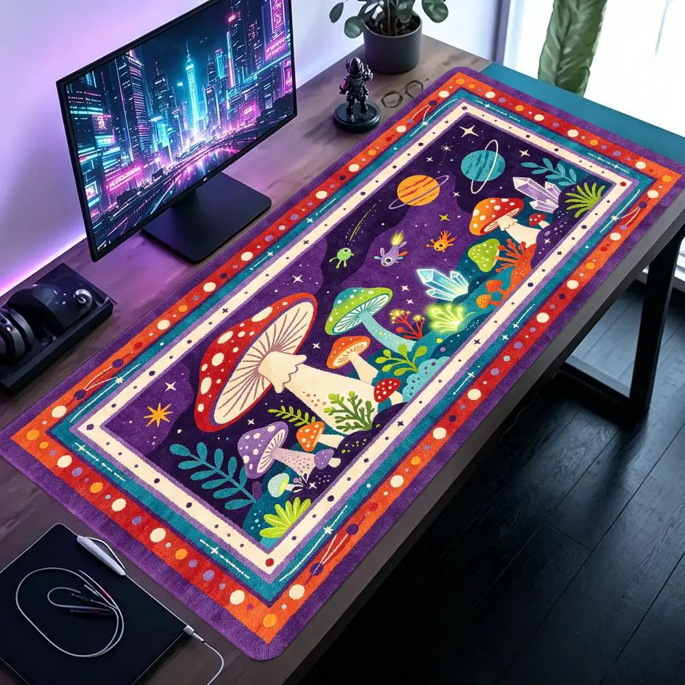 Ink Wash Mountain Water Persian Rug Pattern Mouse Pad Desk Mat Smooth Cloth For Oriental Office