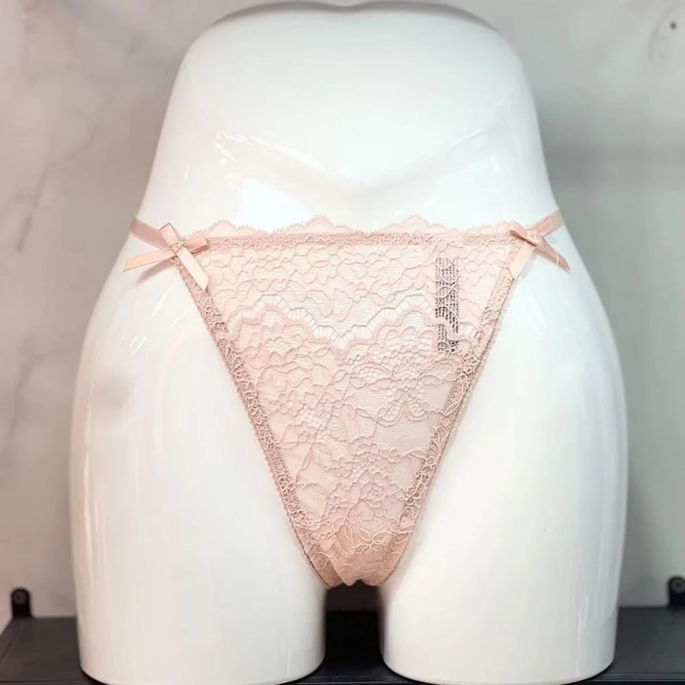 إمرأة جديد مثير الدانتيل ثونغ انظر من خلال جوفاء الملابس الداخلية رقيقة على شكل قلب سلسلة معدنية T السراويل تنفس ملخصات سريعة الجافة سراويل #3