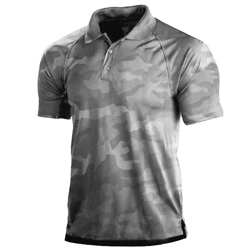 Camouflage Polo Shirt Men Clothes Outdoor Fashion Casual Short Sleeve Summer Street Oversized Men Sport Military T Shirts Tops