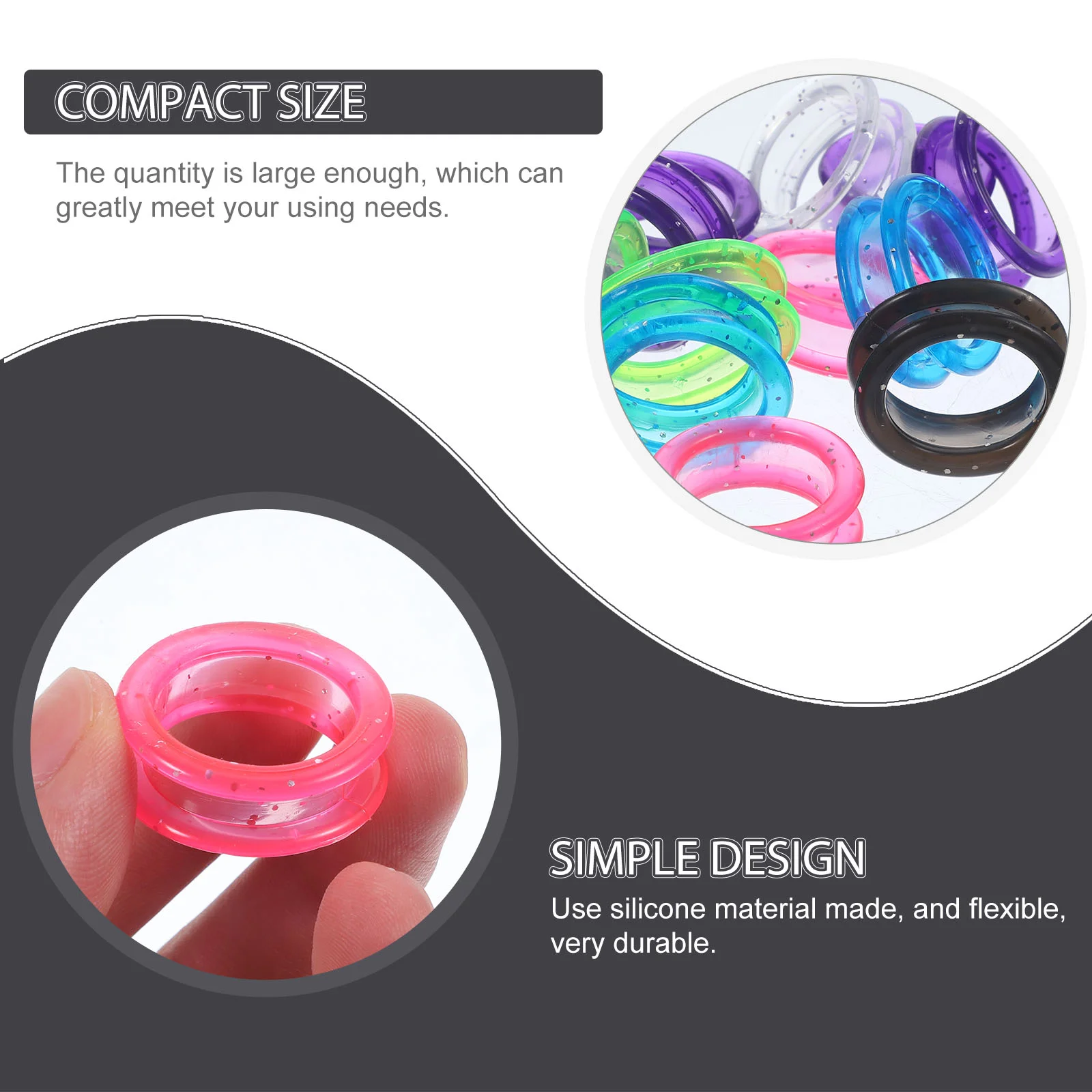 12 PCS Ring Scissors Silicone Handheld Rings Cover Hairdressing Finger Set Shears Protective Anti-skid