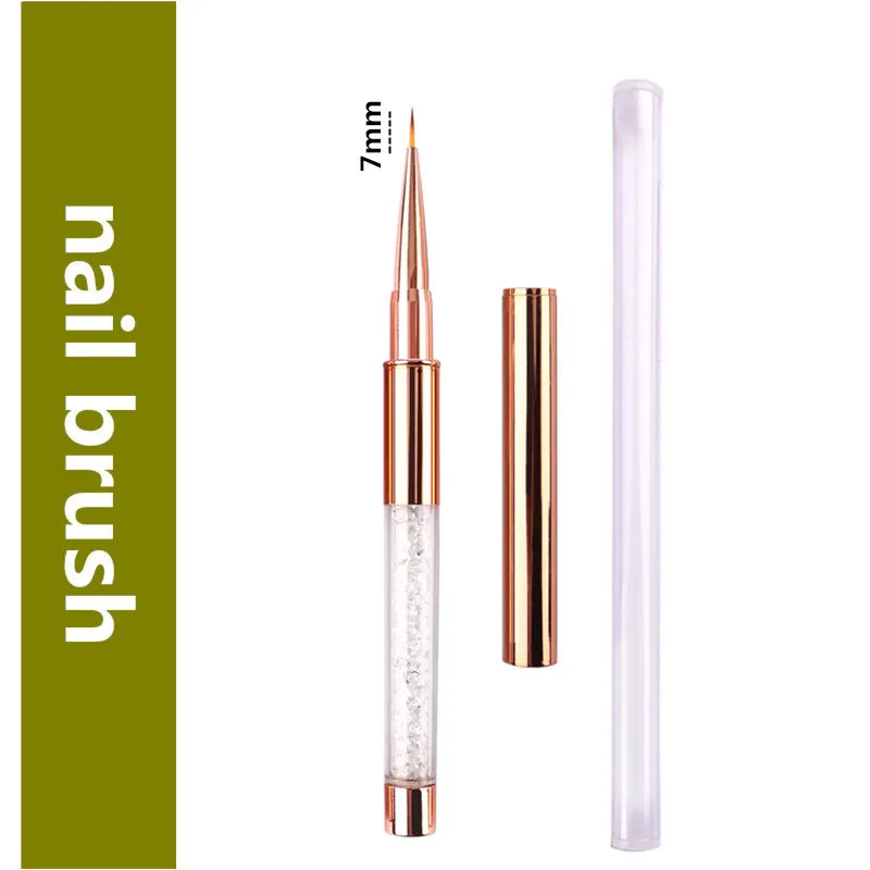 1/5PCS Nail Art Acrylic UV Gel Extension Builder Rhinestone Painting Brush Lines Liner Pattern Drawing Pen Manicure Tool