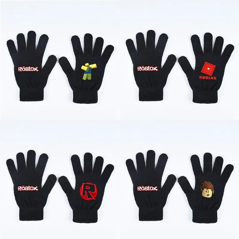 Roblox Anime Game Gloves New Fashion Printed Knitted Warm Gloves for Men and Women Winter Christmas Cartoon Birthday Gifts